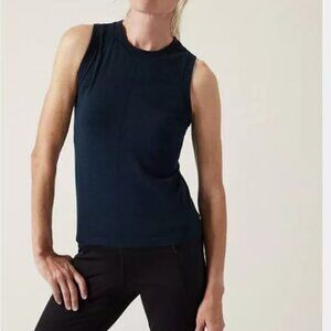 Athleta Ascent Seamless Tank Navy Blue L XL NWT